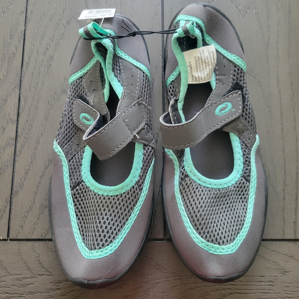 Gray and Teal Water Shoes